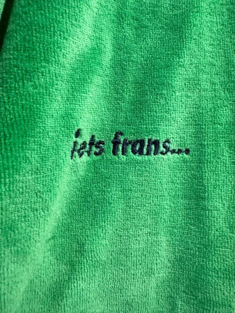 Iets Frans x Urban Outfitters Velour Jacket Woman Sz Medium Green Elastic Cuffs
